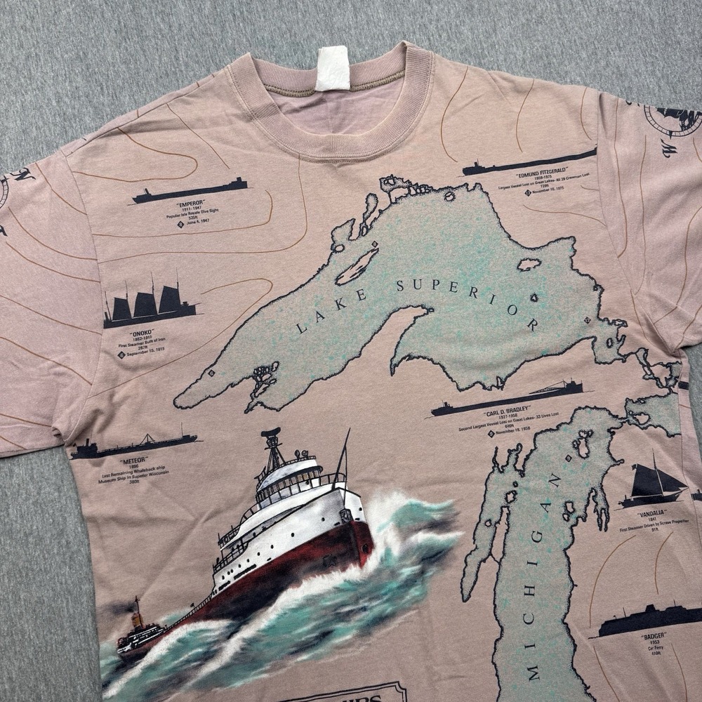 Legendary Ships Of The Great Lakes Shirt Tshirt Adult Sz L Art Unlimited AOP